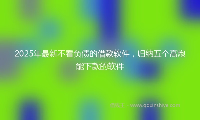 2025年最新不看负债的借款软件，归纳五个高炮能下款的软件