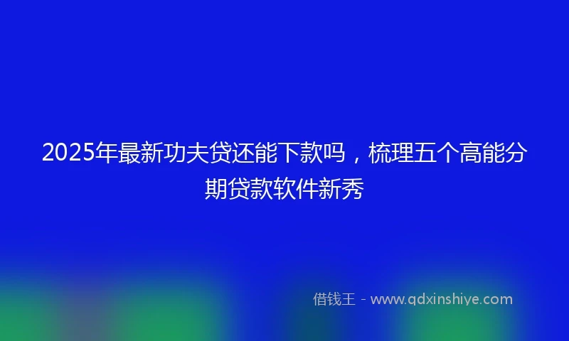 2025年最新功夫贷还能下款吗，梳理五个高能分期贷款软件新秀