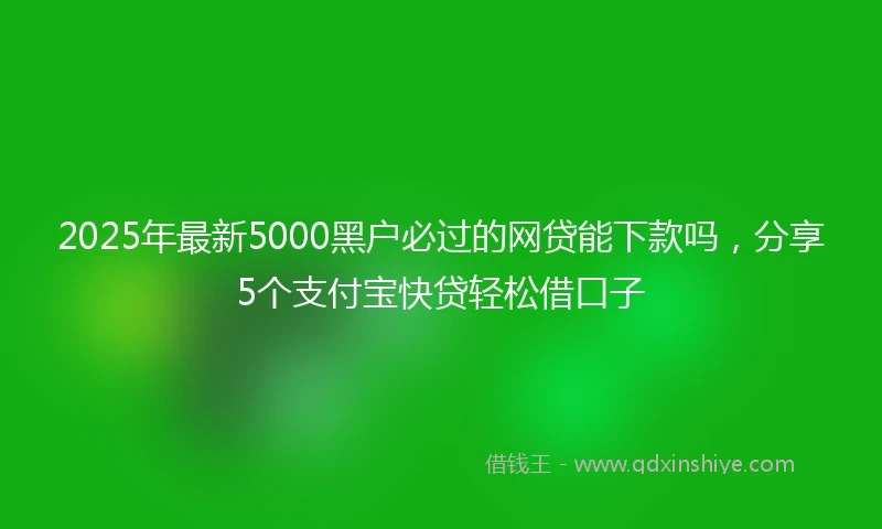 2025年最新5000黑户必过的网贷能下款吗，分享5个支付宝快贷轻松借口子