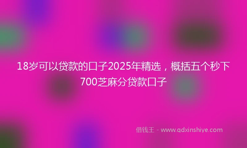 18岁可以贷款的口子2025年精选，概括五个秒下700芝麻分贷款口子