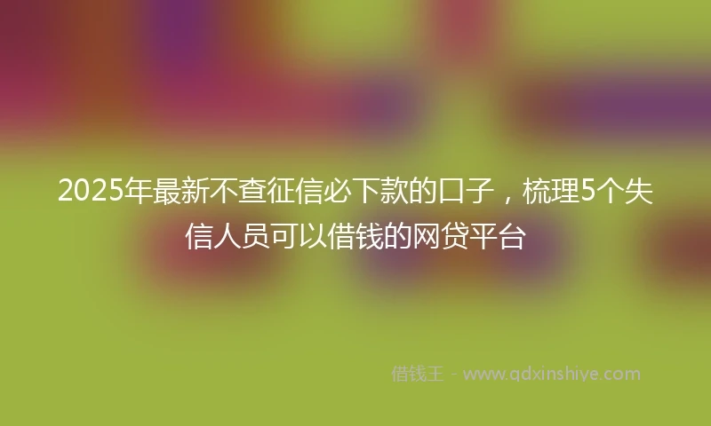 2025年最新不查征信必下款的口子，梳理5个失信人员可以借钱的网贷平台
