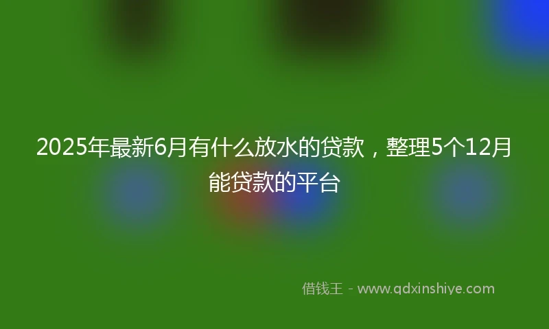 2025年最新6月有什么放水的贷款，整理5个12月能贷款的平台