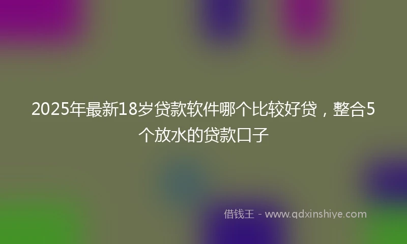 2025年最新18岁贷款软件哪个比较好贷，整合5个放水的贷款口子