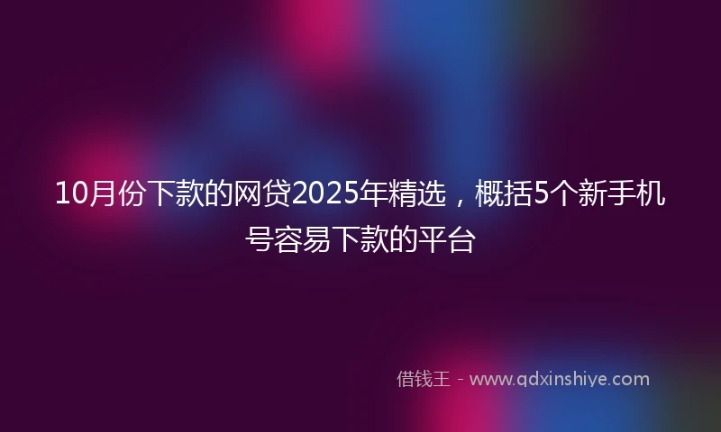 10月份下款的网贷2025年精选，概括5个新手机号容易下款的平台