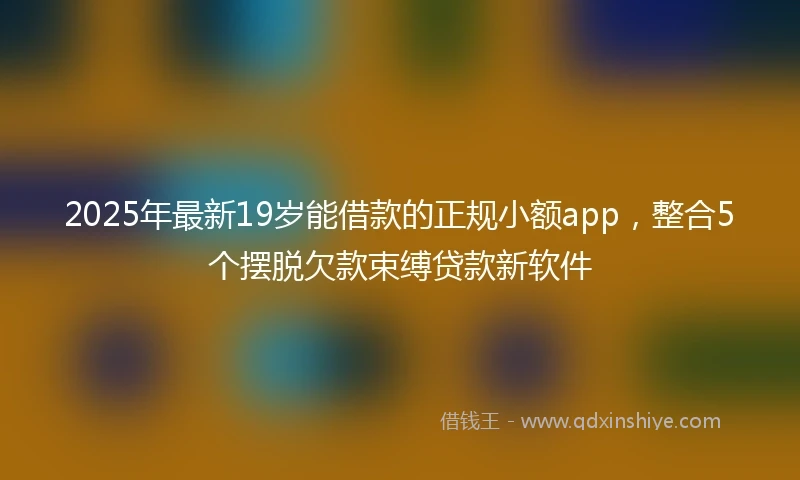 2025年最新19岁能借款的正规小额app，整合5个摆脱欠款束缚贷款新软件