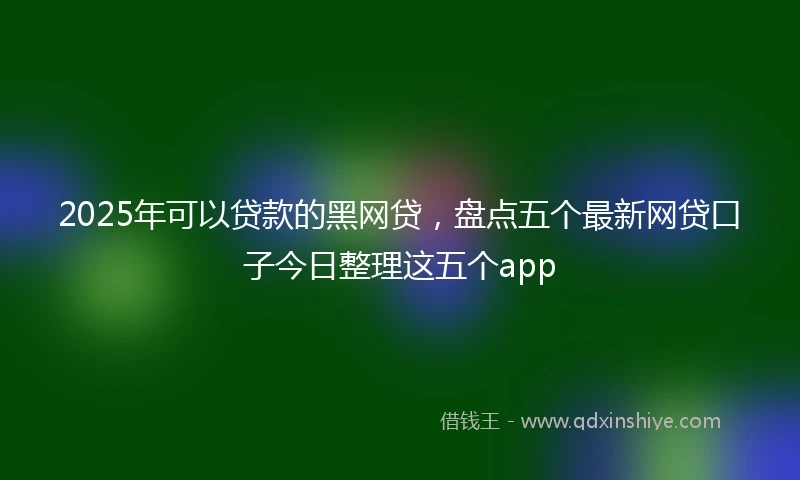 2025年可以贷款的黑网贷，盘点五个最新网贷口子今日整理这五个app