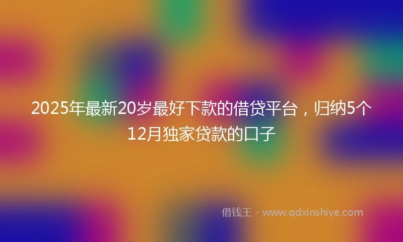 2025年最新20岁最好下款的借贷平台，归纳5个12月独家贷款的口子