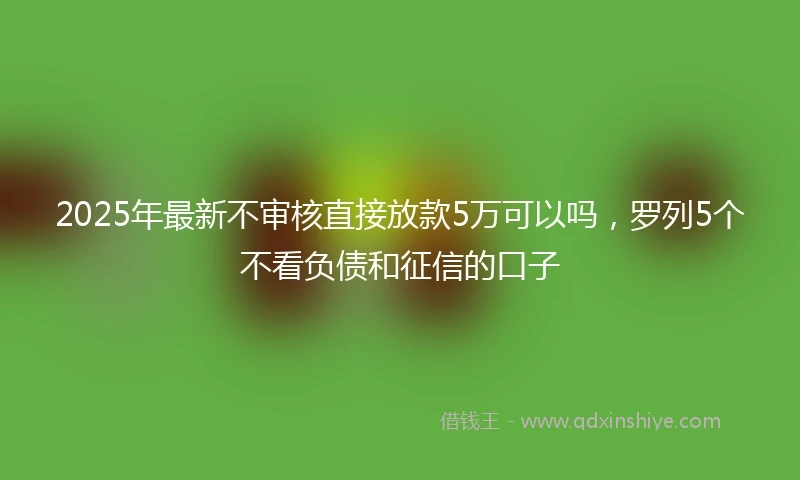 2025年最新不审核直接放款5万可以吗，罗列5个不看负债和征信的口子