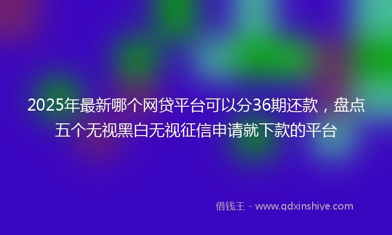 2025年最新哪个网贷平台可以分36期还款，盘点五个无视黑白无视征信申请就下款的平台