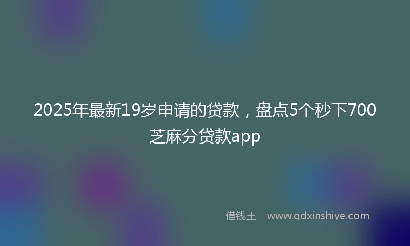 2025年最新19岁申请的贷款，盘点5个秒下700芝麻分贷款app