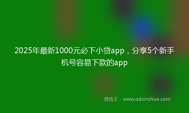 2025年最新1000元必下小贷app，分享5个新手机号容易下款的app