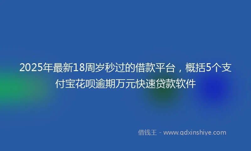 2025年最新18周岁秒过的借款平台，概括5个支付宝花呗逾期万元快速贷款软件