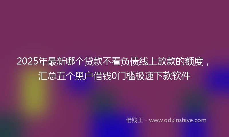 2025年最新哪个贷款不看负债线上放款的额度，汇总五个黑户借钱0门槛极速下款软件
