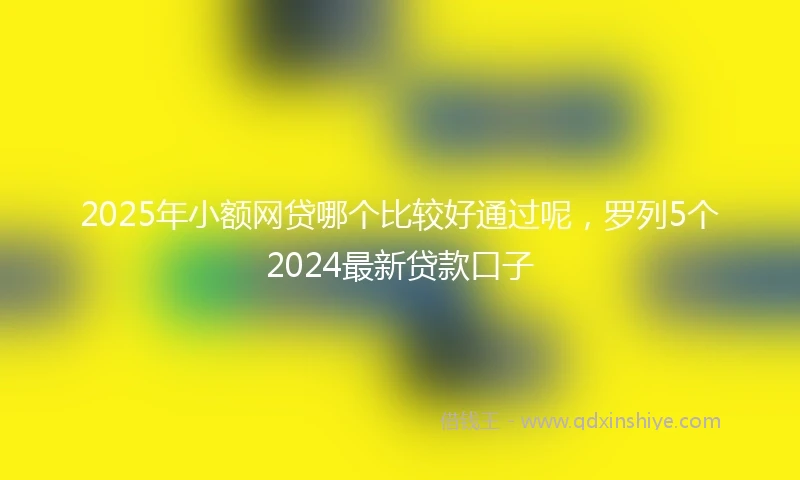 2025年小额网贷哪个比较好通过呢，罗列5个2024最新贷款口子