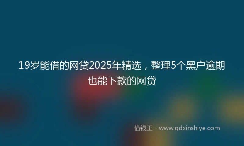 19岁能借的网贷2025年精选，整理5个黑户逾期也能下款的网贷