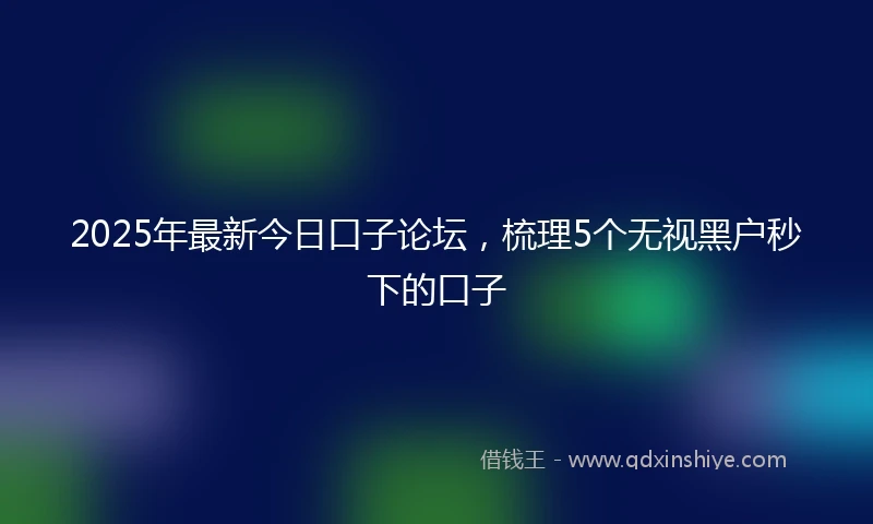 2025年最新今日口子论坛，梳理5个无视黑户秒下的口子
