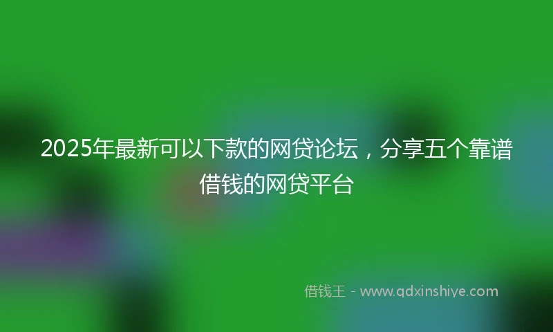 2025年最新可以下款的网贷论坛，分享五个靠谱借钱的网贷平台