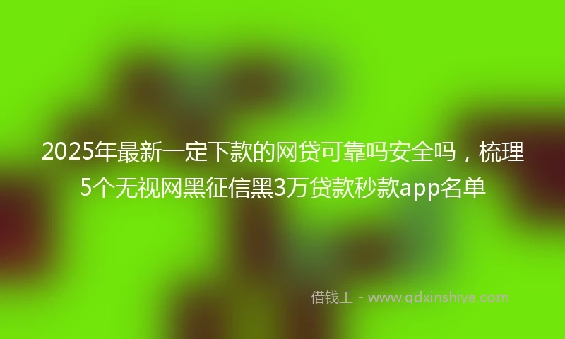 2025年最新一定下款的网贷可靠吗安全吗，梳理5个无视网黑征信黑3万贷款秒款app名单
