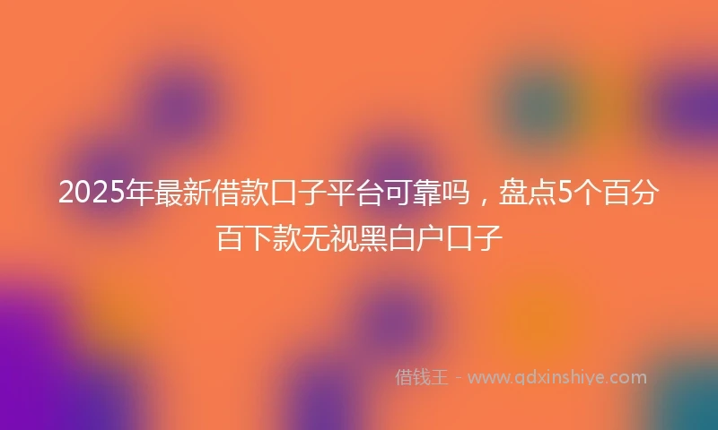 2025年最新借款口子平台可靠吗，盘点5个百分百下款无视黑白户口子