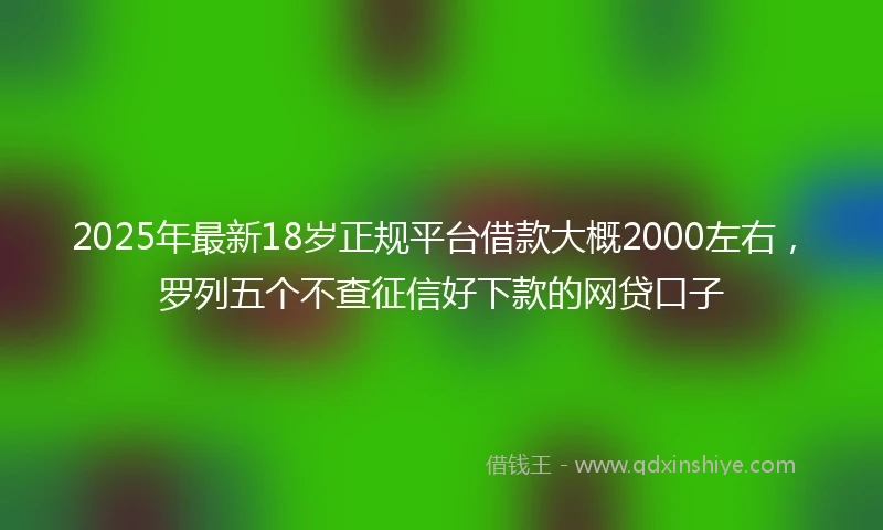 2025年最新18岁正规平台借款大概2000左右，罗列五个不查征信好下款的网贷口子