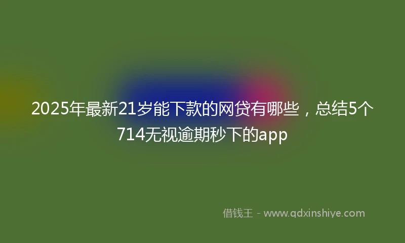 2025年最新21岁能下款的网贷有哪些，总结5个714无视逾期秒下的app