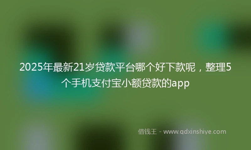 2025年最新21岁贷款平台哪个好下款呢，整理5个手机支付宝小额贷款的app