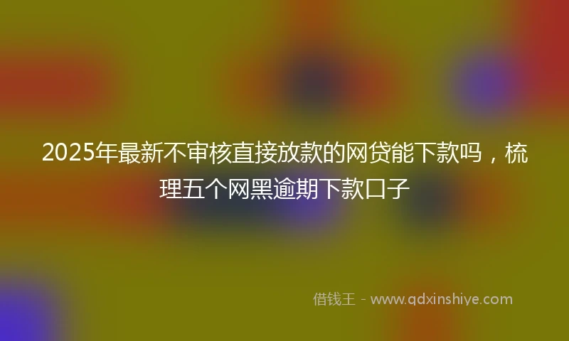 2025年最新不审核直接放款的网贷能下款吗，梳理五个网黑逾期下款口子