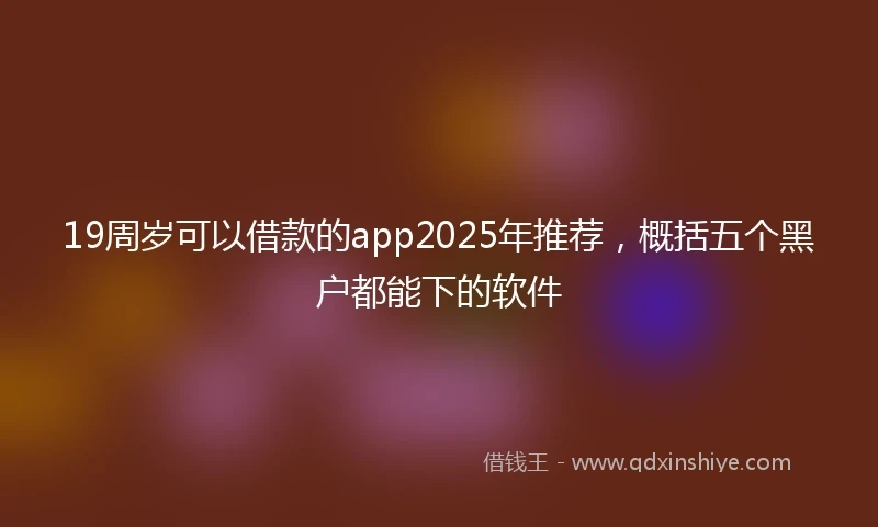 19周岁可以借款的app2025年推荐，概括五个黑户都能下的软件