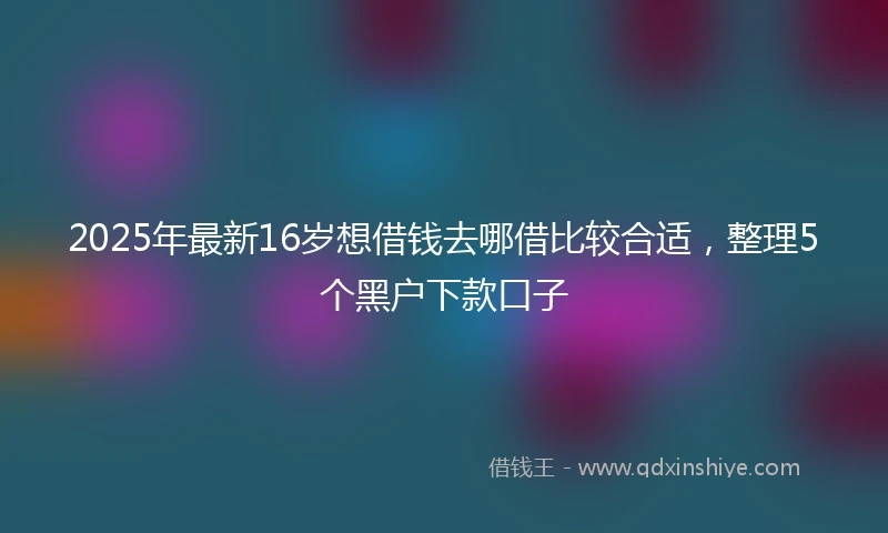 2025年最新16岁想借钱去哪借比较合适，整理5个黑户下款口子