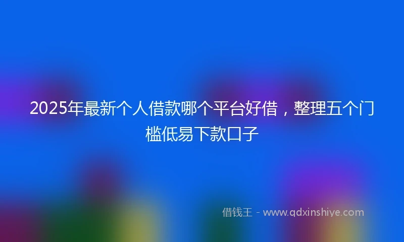 2025年最新个人借款哪个平台好借，整理五个门槛低易下款口子