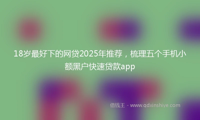 18岁最好下的网贷2025年推荐，梳理五个手机小额黑户快速贷款app