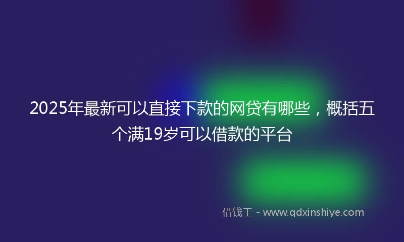 2025年最新可以直接下款的网贷有哪些，概括五个满19岁可以借款的平台