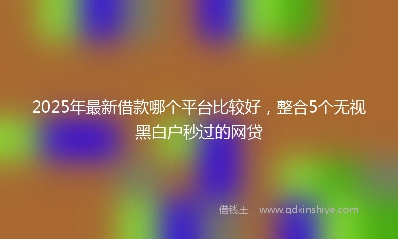 2025年最新借款哪个平台比较好，整合5个无视黑白户秒过的网贷