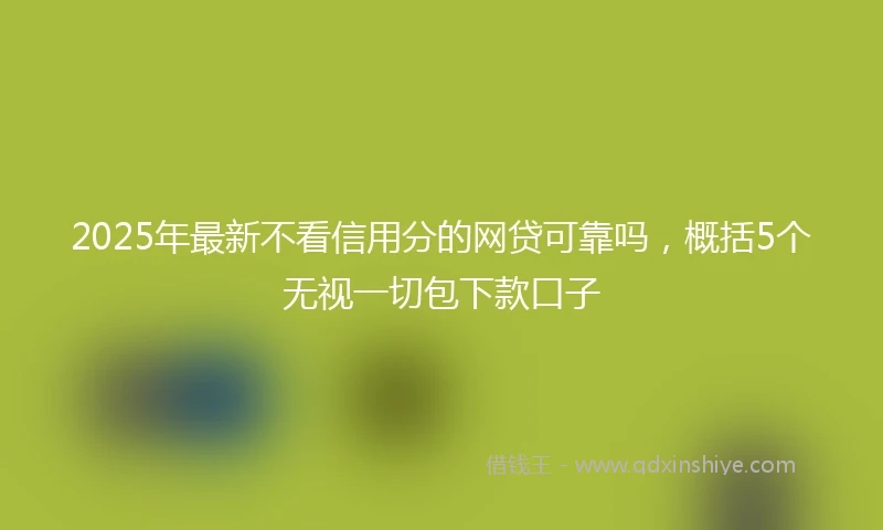 2025年最新不看信用分的网贷可靠吗，概括5个无视一切包下款口子