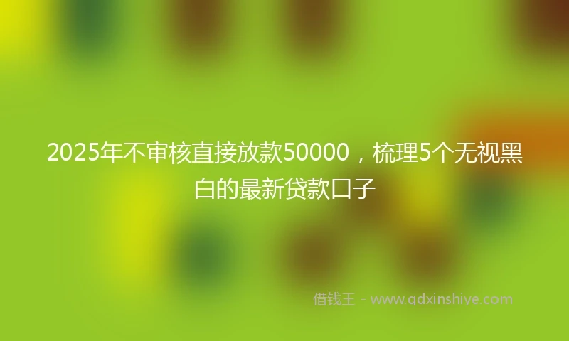 2025年不审核直接放款50000，梳理5个无视黑白的最新贷款口子