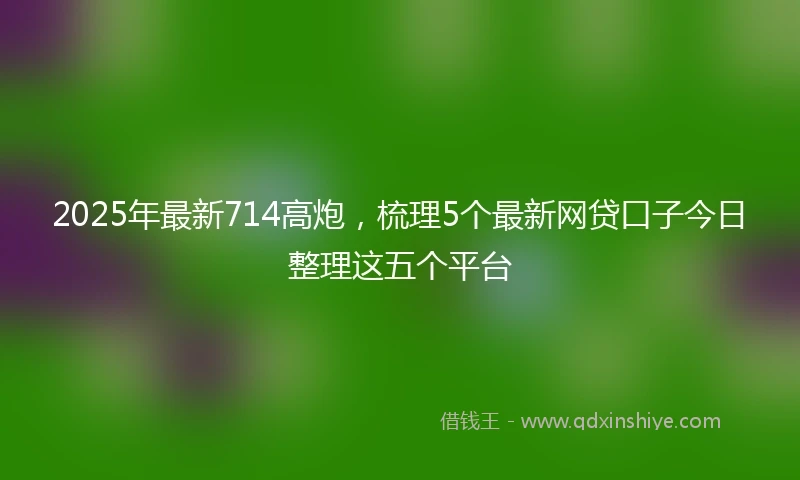 2025年最新714高炮，梳理5个最新网贷口子今日整理这五个平台