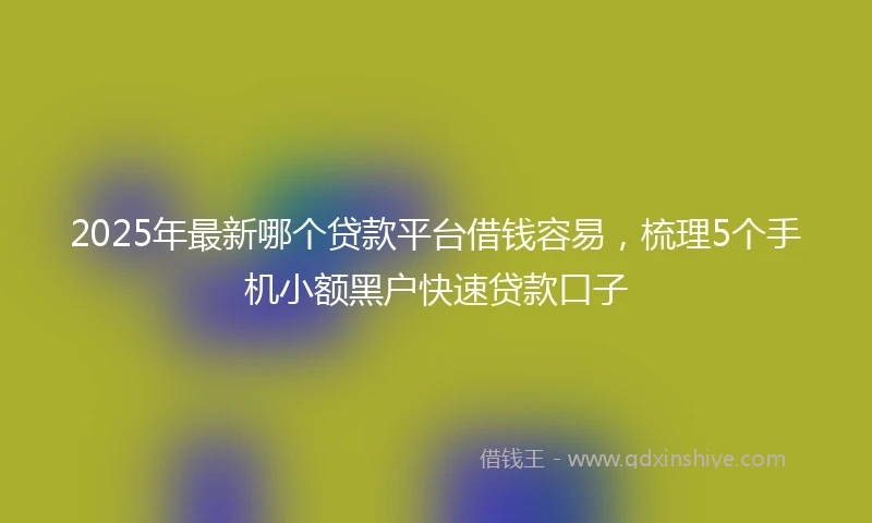 2025年最新哪个贷款平台借钱容易，梳理5个手机小额黑户快速贷款口子