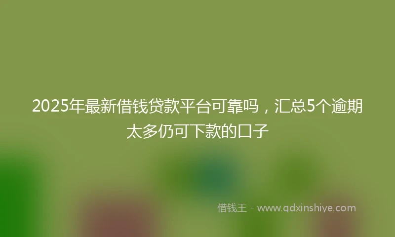 2025年最新借钱贷款平台可靠吗，汇总5个逾期太多仍可下款的口子