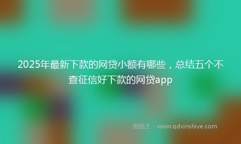 2025年最新下款的网贷小额有哪些，总结五个不查征信好下款的网贷app