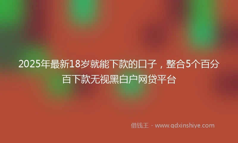 2025年最新18岁就能下款的口子，整合5个百分百下款无视黑白户网贷平台