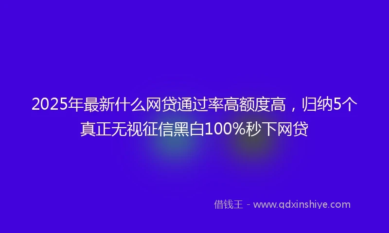 2025年最新什么网贷通过率高额度高，归纳5个真正无视征信黑白100%秒下网贷