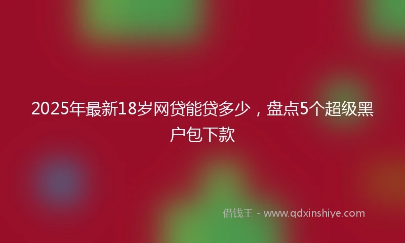2025年最新18岁网贷能贷多少，盘点5个超级黑户包下款