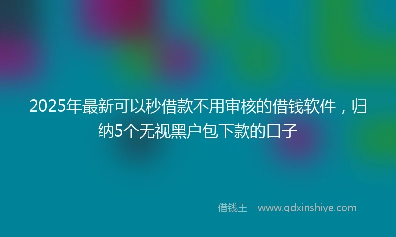 2025年最新可以秒借款不用审核的借钱软件，归纳5个无视黑户包下款的口子