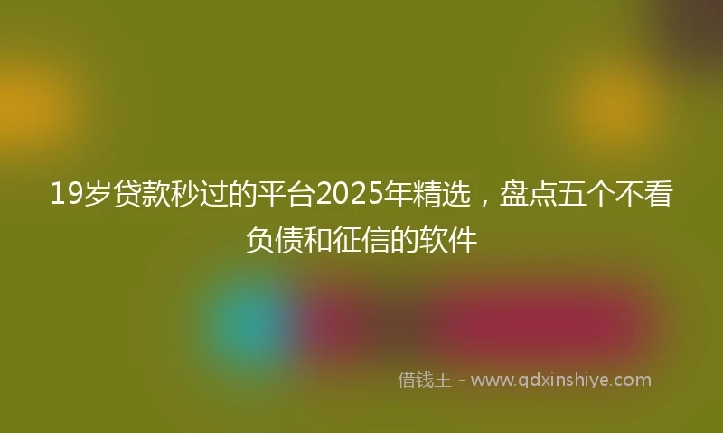 19岁贷款秒过的平台2025年精选，盘点五个不看负债和征信的软件