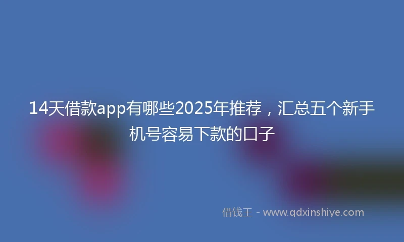 14天借款app有哪些2025年推荐，汇总五个新手机号容易下款的口子