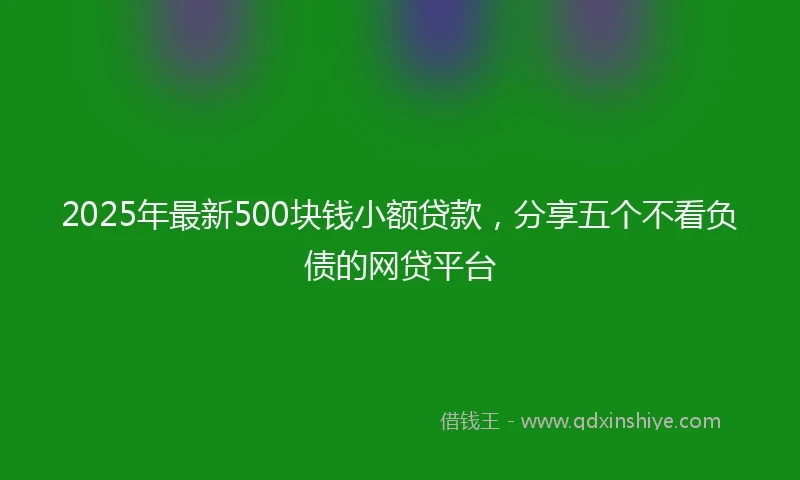 2025年最新500块钱小额贷款，分享五个不看负债的网贷平台
