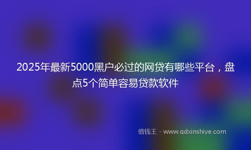 2025年最新5000黑户必过的网贷有哪些平台，盘点5个简单容易贷款软件