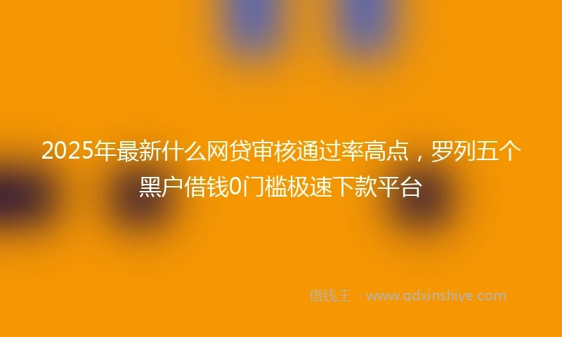2025年最新什么网贷审核通过率高点，罗列五个黑户借钱0门槛极速下款平台
