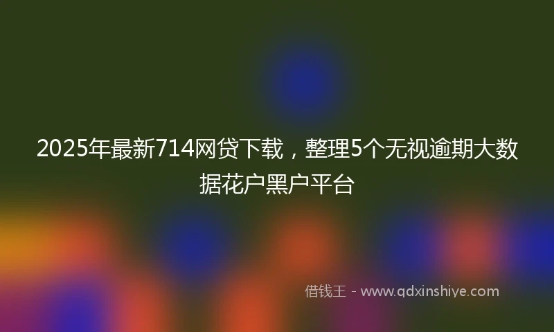 2025年最新714网贷下载，整理5个无视逾期大数据花户黑户平台