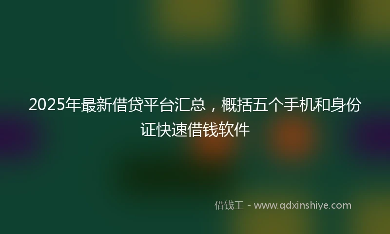 2025年最新借贷平台汇总，概括五个手机和身份证快速借钱软件